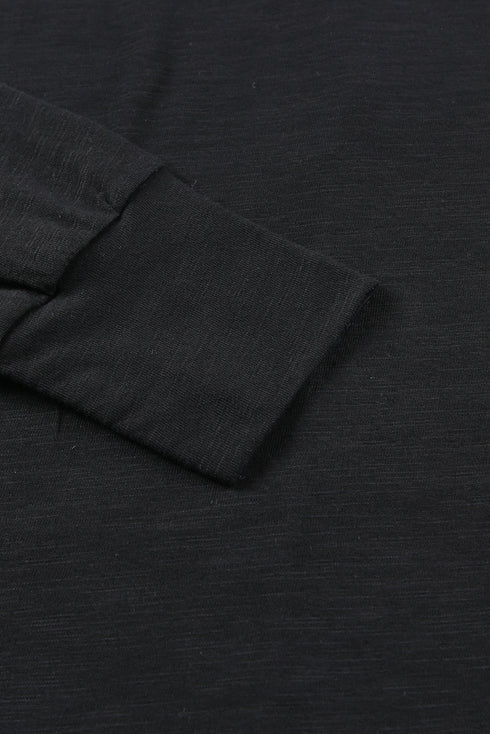 Solid Crew Neck Long Sleeve Top